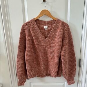 A New Day Orange V-Nexk Sweater Size Medium